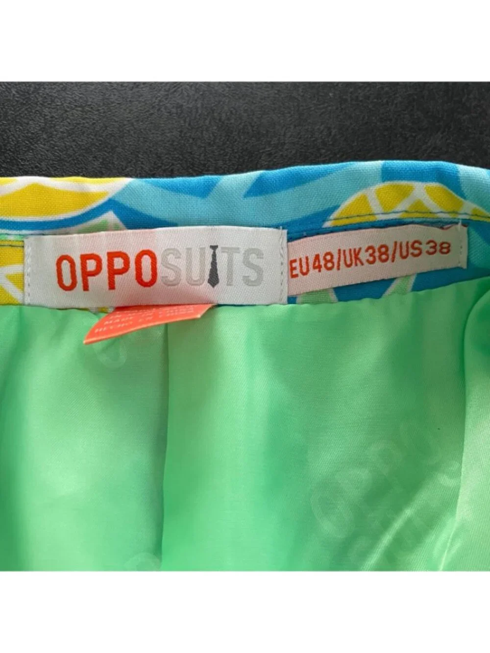 OppoSuits Mens Pineapple Print Suit Size 38 Shineapple Blue Novelty Tropical Set
